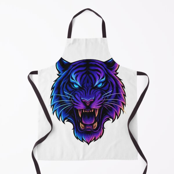 Item preview, Neon Tiger Head – Cyber Glowing Wild Cat Art | Fierce RGB Animal Illustration designed and sold by GoldenDreamGallery.
