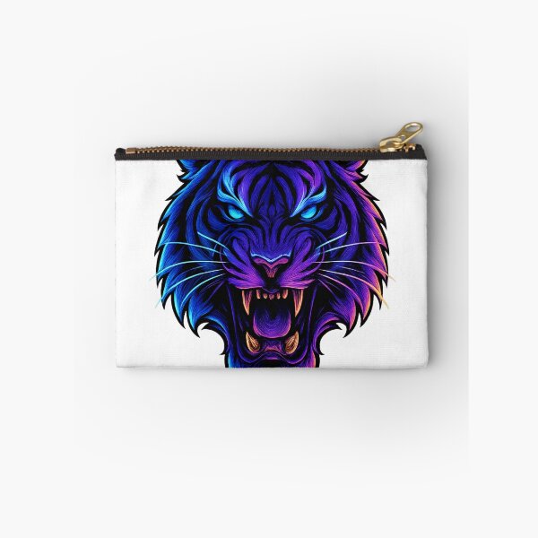 Item preview, Neon Tiger Head – Cyber Glowing Wild Cat Art | Fierce RGB Animal Illustration designed and sold by GoldenDreamGallery.