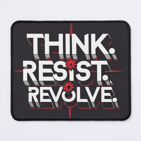 Item preview, Think. Resist. Revolve. – Gear Typography Revolution Design designed and sold by 420Nomad.