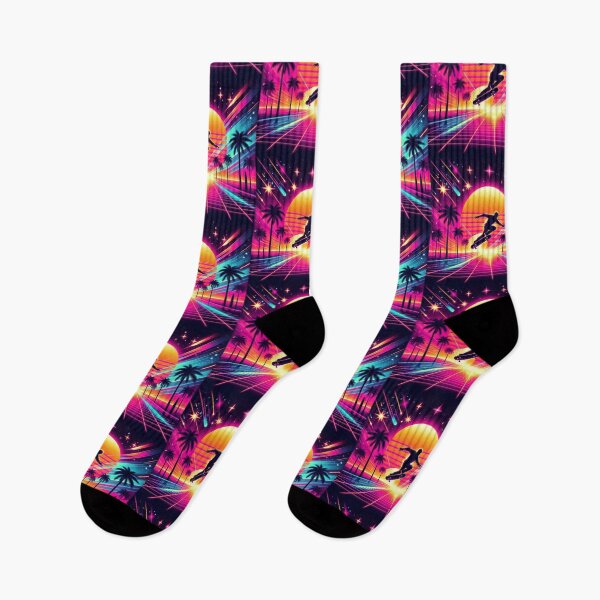 Artikelvorschau, Retro Sunset Skateboarding – Synthwave Vibes entworfen und verkauft von Dogandesighn.