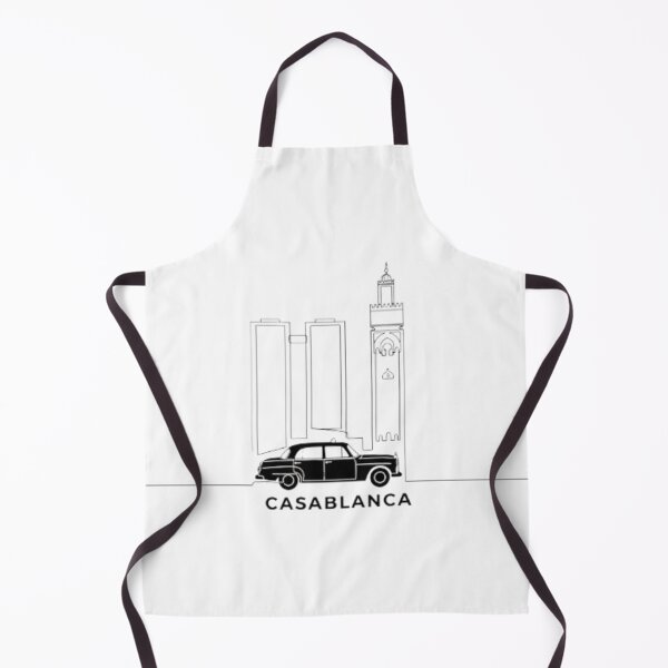 Item preview, Casablanca Minimalist Line Art | Twin Towers and Grand Taxi Sketch | Modern Moroccan Black and White City Print designed and sold by Zouak.
