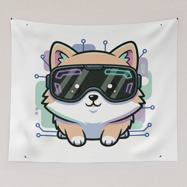 Item preview, Kawaii Futuristic Dog – Cyber Dog designed and sold by DevDrip1.