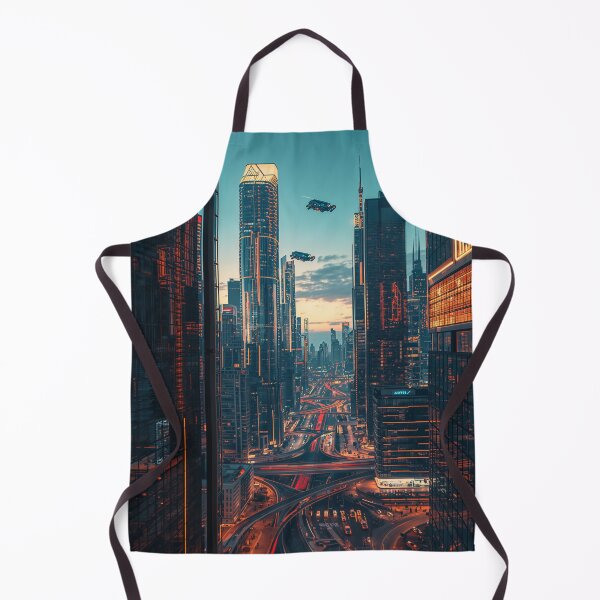 Item preview, Skyways at Dusk – Futuristic City Arteries designed and sold by SoftgroveStudio.