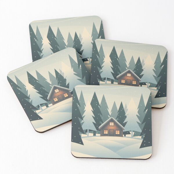 Item preview, Cozy Winter Cabin – Snowy Forest Travel Poster designed and sold by pod24.