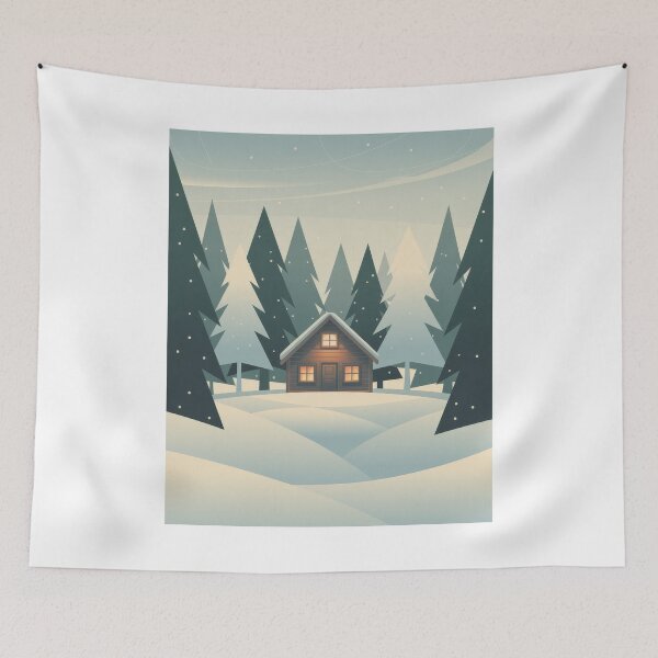 Item preview, Cozy Winter Cabin – Snowy Forest Travel Poster designed and sold by pod24.