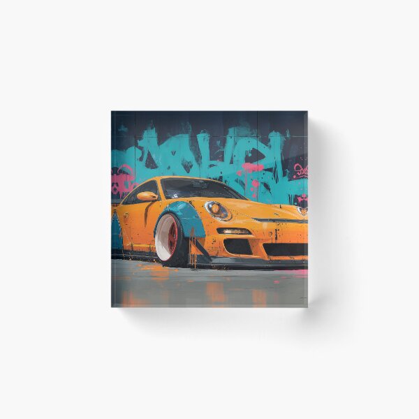 Item preview, Graffiti sports car three-quarter view designed and sold by PixelPack Design.