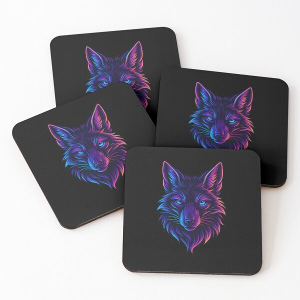 Item preview, Neon Wolf Head RGB Glow Art – Cyberpunk Animal Design – Vaporwave Tiger Wolf Illustration designed and sold by GoldenDreamGallery.
