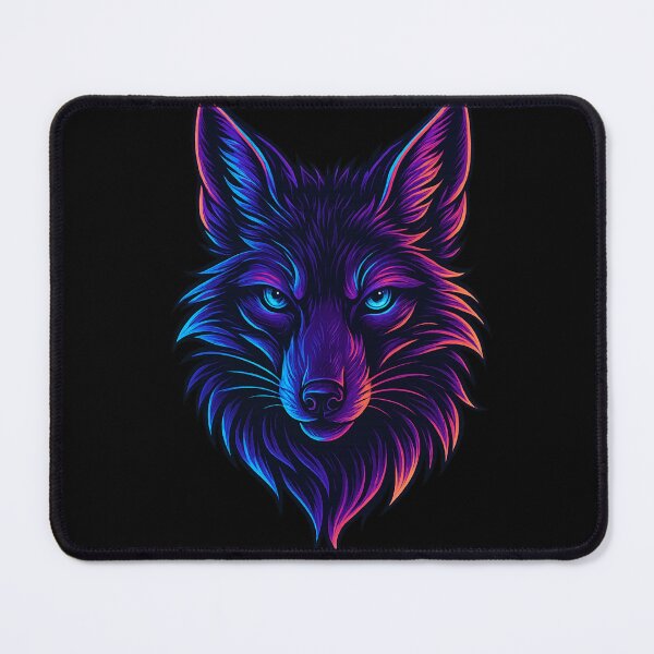 Item preview, Neon Wolf Head RGB Glow Art – Cyberpunk Animal Design – Vaporwave Tiger Wolf Illustration designed and sold by GoldenDreamGallery.