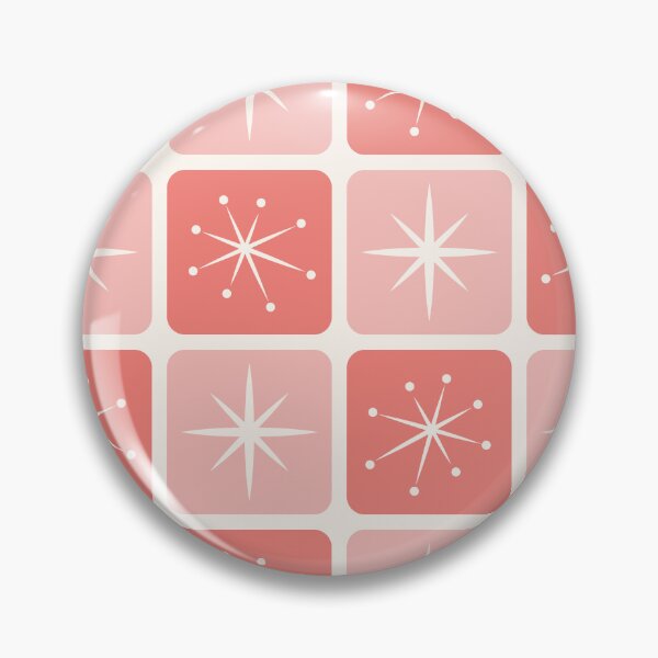 Item preview, Mid Century Atomic Stars Checks Coral Red - Vintage Christmas  designed and sold by Pinkdeer Designs.