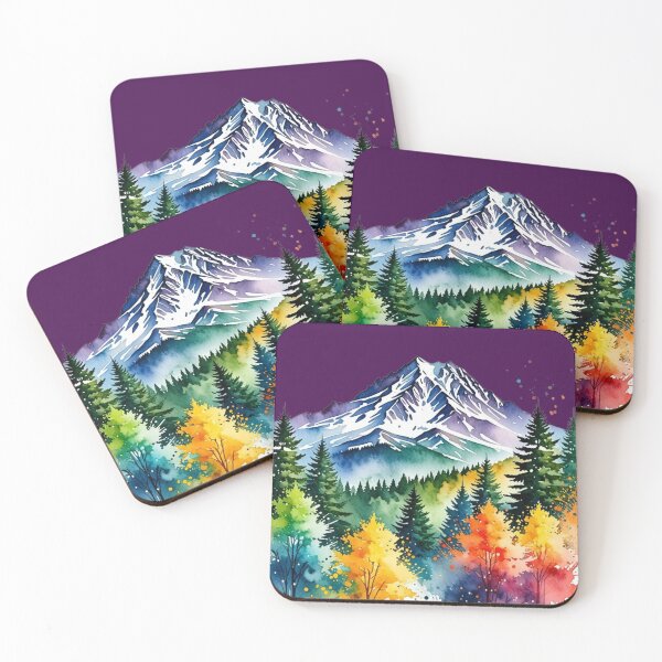 Item preview, Color Splatter Mountain and Trees designed and sold by MirucaDesign.