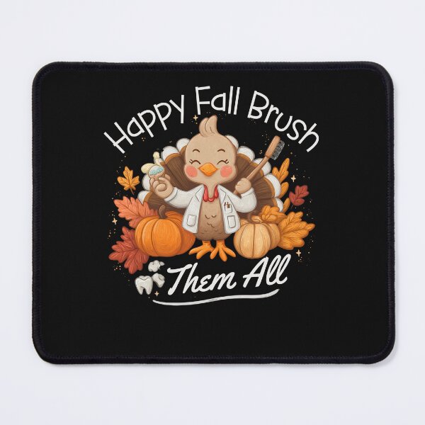 Item preview, Happy Fall Brush Them All Dental Turkey Design, Thanksgiving Dentist Art, Fall Dental Hygienist Graphic designed and sold by DigitalArtByNow.