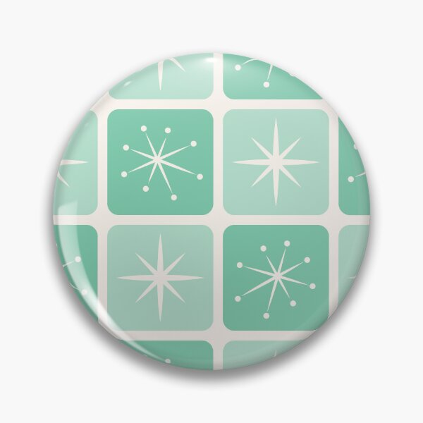 Item preview, Mid Century Atomic Stars Checks Mint Green - Vintage Christmas  designed and sold by Pinkdeer Designs.