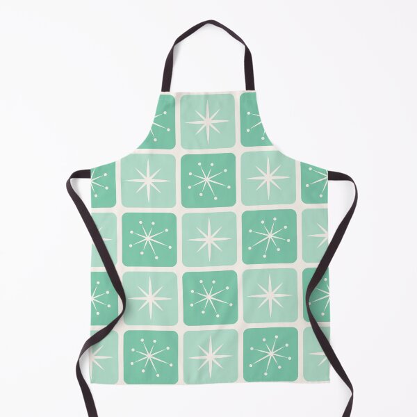 Item preview, Mid Century Atomic Stars Checks Mint Green - Vintage Christmas designed and sold by Pinkdeer Designs.