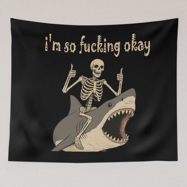 Item preview, i'm so fucking okay, Fun skeleton designed and sold by Ach&Koor.