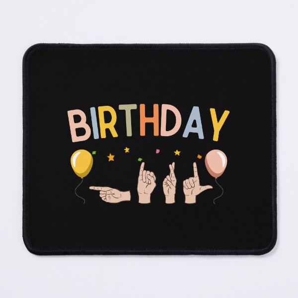 Item preview, Colorful Birthday ASL Hands Pastel Celebration Illustration designed and sold by MotivaChic.