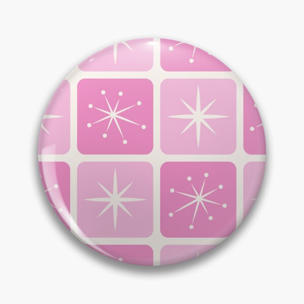 Item preview, Mid Century Atomic Stars Checks Palm Springs Pink designed and sold by Pinkdeer Designs.
