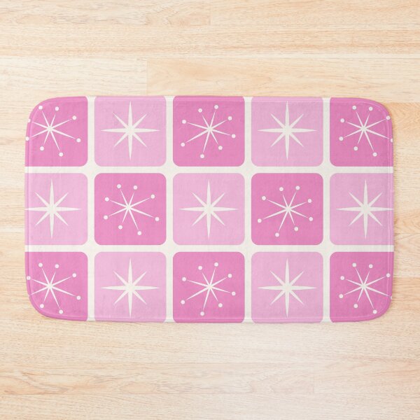Item preview, Mid Century Atomic Stars Checks Palm Springs Pink designed and sold by Pinkdeer Designs.