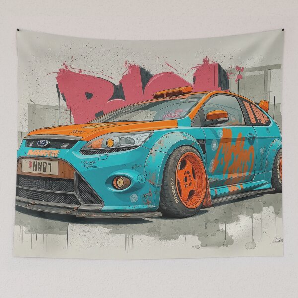 Item preview, Graffiti sports car three-quarter view designed and sold by PixelPack Design.