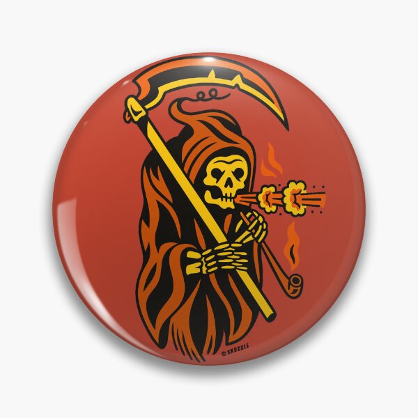 Item preview, Retro Sticker Hooded Reaper Creature in Fiery Comic Style designed and sold by Skuzzle.