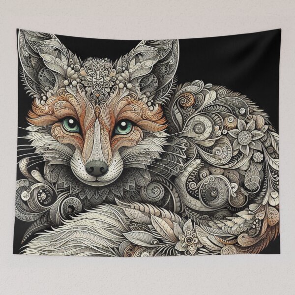 Artikelvorschau, Aufwendiges Fuchs-Spitzendesign entworfen und verkauft von purplesensation.