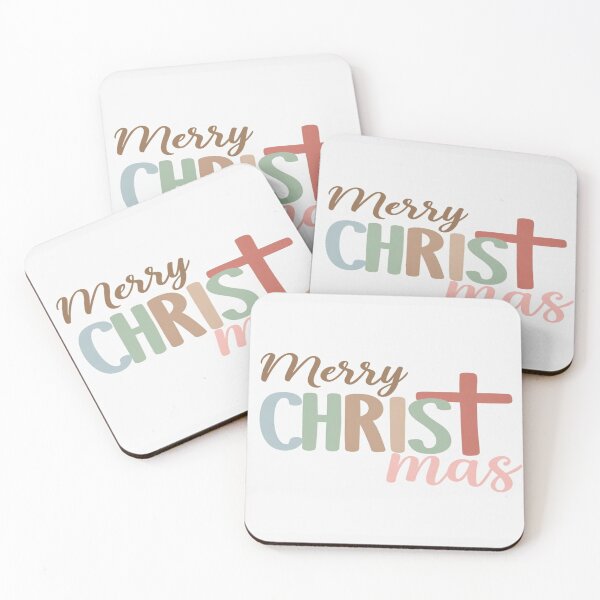 Item preview, Merry CHRISTmas Typography – Pastel Christian Holiday Design with Cross and Festive Lettering designed and sold by Bright Nest Studio.