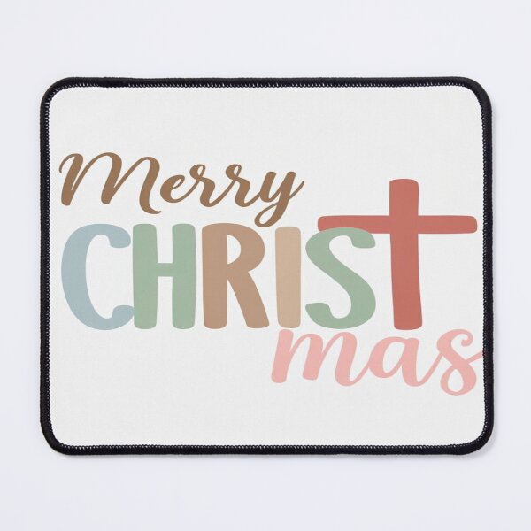 Item preview, Merry CHRISTmas Typography – Pastel Christian Holiday Design with Cross and Festive Lettering designed and sold by Bright Nest Studio.