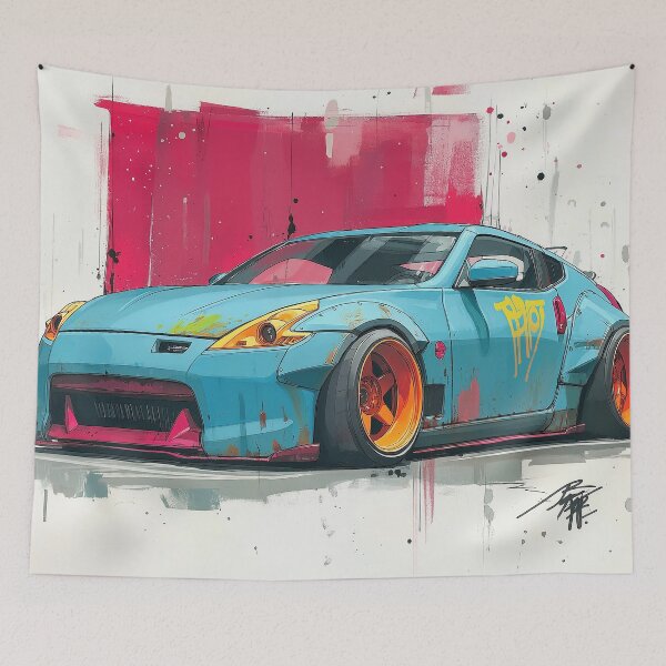 Item preview, Graffiti sports car three-quarter view designed and sold by PixelPack Design.