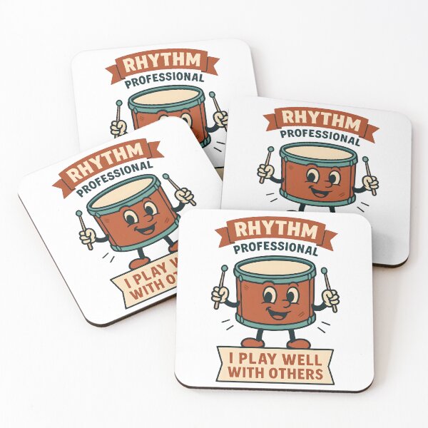 Item preview, Rhythm Professional I Play Well With Others Drum Cartoon Design designed and sold by TeeTimeTreasure.