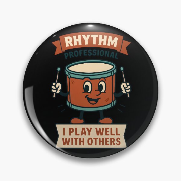 Item preview, Rhythm Professional I Play Well With Others Drum Cartoon Design designed and sold by TeeTimeTreasure.