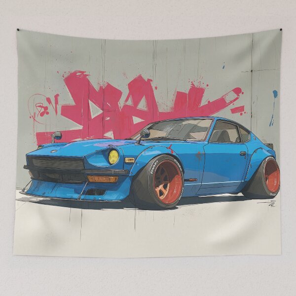 Item preview, Graffiti sports car three-quarter view designed and sold by PixelPack Design.