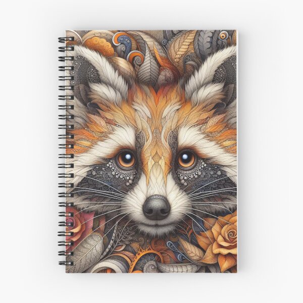 Item preview, Raccoon Face with Floral Patterns designed and sold by purplesensation.