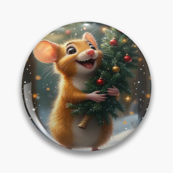 Item preview, Cute Christmas Mouse with Mini Christmas Tree designed and sold by AmetistLight.