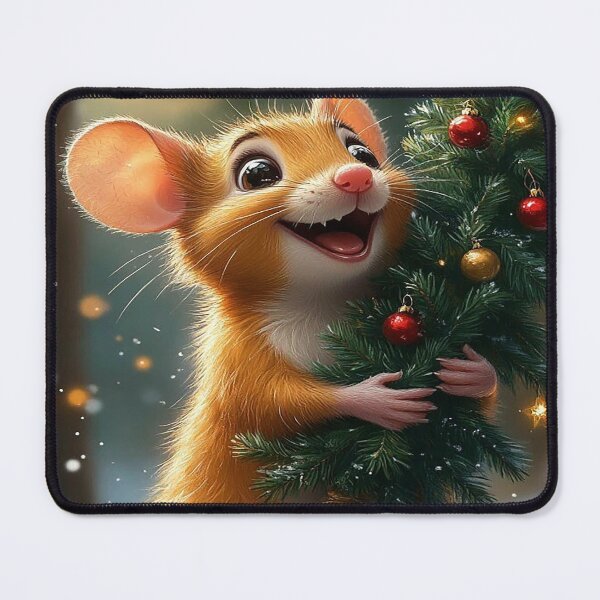 Item preview, Cute Christmas Mouse with Mini Christmas Tree designed and sold by AmetistLight.
