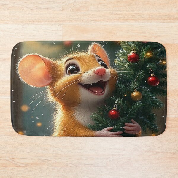 Item preview, Cute Christmas Mouse with Mini Christmas Tree designed and sold by AmetistLight.