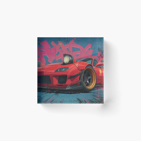 Item preview, Graffiti sports car three-quarter view designed and sold by PixelPack Design.