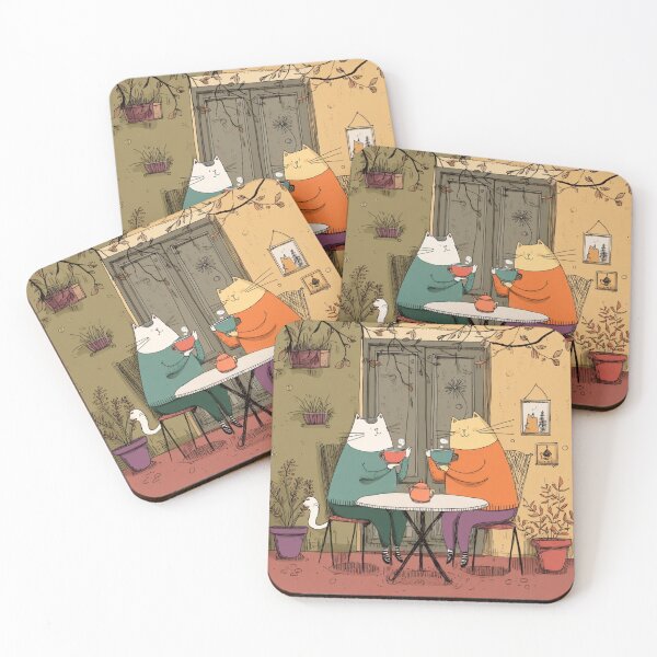 Item preview, Cozy Coffee Cats – Cute Café Illustration designed and sold by casualnature.