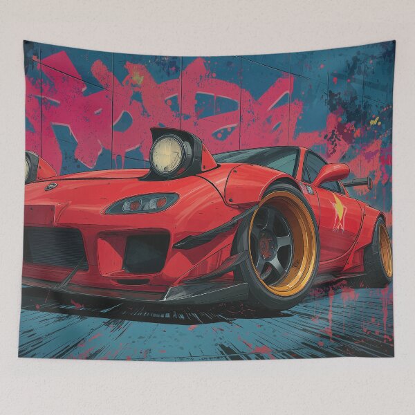 Item preview, Graffiti sports car three-quarter view designed and sold by PixelPack Design.