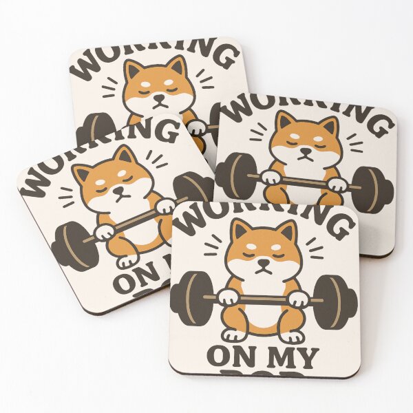 Item preview, Working On My Bod Cute Dog Gym Fitness Funny Design designed and sold by johnExpress02.