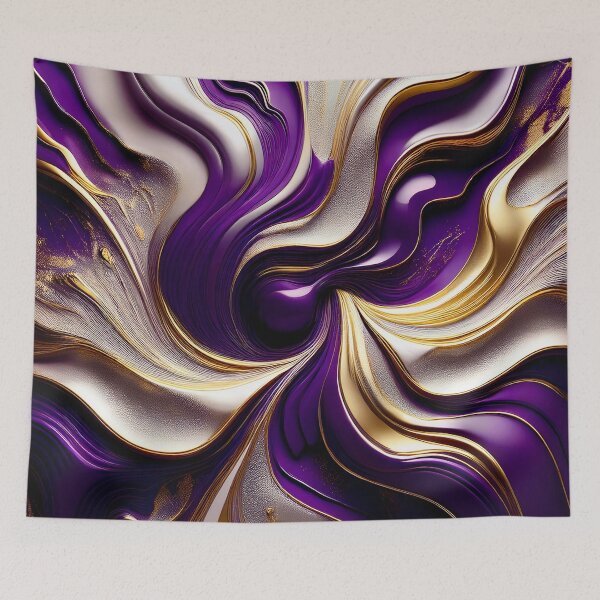 Item preview, Masquerade Fluid Art in Purple Silver Gold designed and sold by Vicky Brago-Mitchell®.