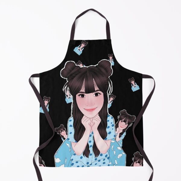Item preview, A cute cartoon-style girl in blue cloud-pattern pajamas, repeated in a playful seamless layout. designed and sold by LSKY Art.