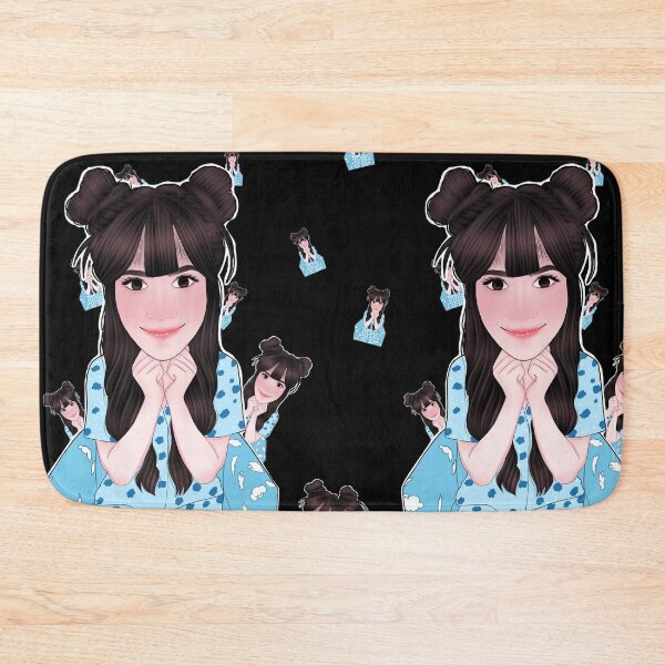 Item preview, A cute cartoon-style girl in blue cloud-pattern pajamas, repeated in a playful seamless layout. designed and sold by LSKY Art.