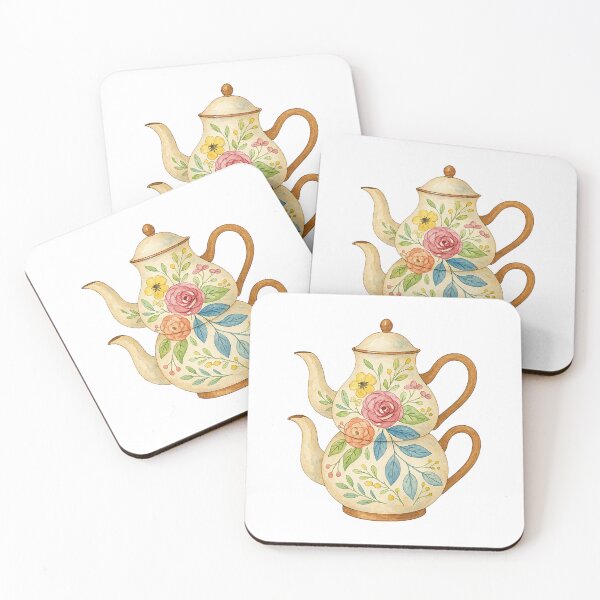 Item preview, Watercolor Floral Turkish Teapot – Soft Vintage Illustration designed and sold by Pacika.