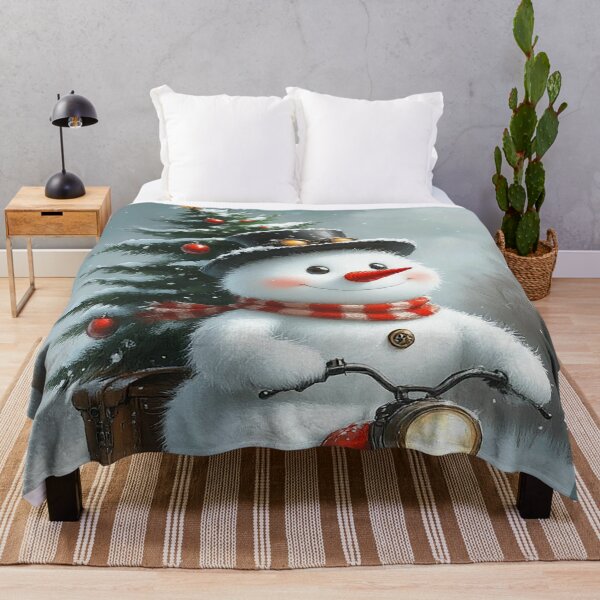 Item preview, Cute Snowman Riding a Scooter – Christmas Holiday Adventure designed and sold by AmetistLight.