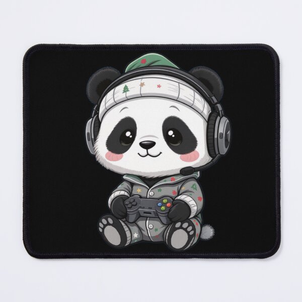 Item preview, Chibi Panda Gamer in Christmas Pajamas – Cute Design designed and sold by ColorSplash123.