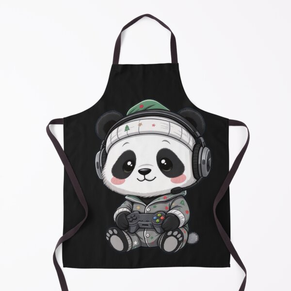 Item preview, Chibi Panda Gamer in Christmas Pajamas – Cute Design designed and sold by ColorSplash123.