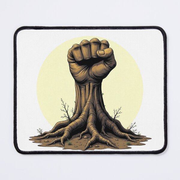 Item preview, Rooted Revolution – Raised Fist Made of Tree Roots Design designed and sold by 420Nomad.
