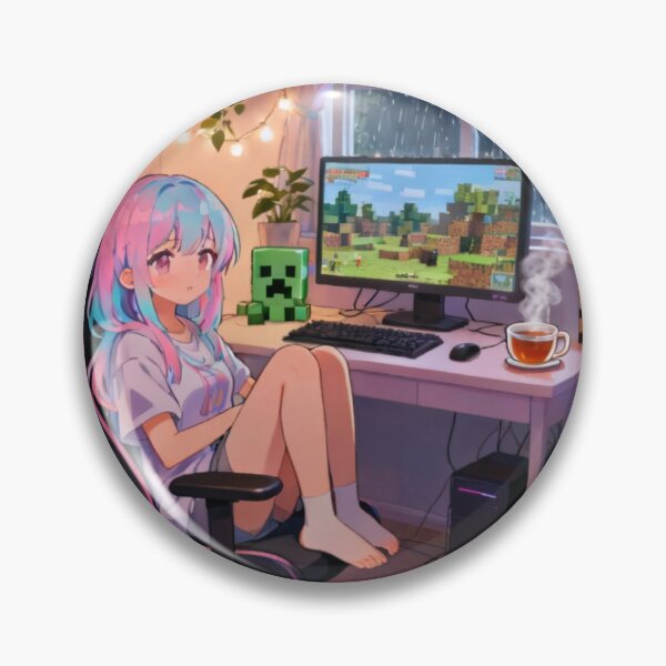 Item preview, Lofi Anime Gamer Girl Cozy Gaming Cube Game Vibe Art designed and sold by Pandora´s Box.