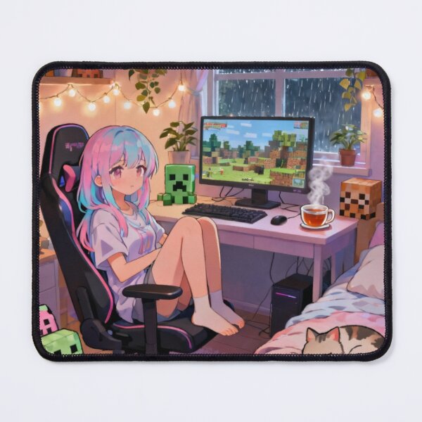 Item preview, Lofi Anime Gamer Girl Cozy Gaming Cube Game Vibe Art designed and sold by Pandora´s Box.