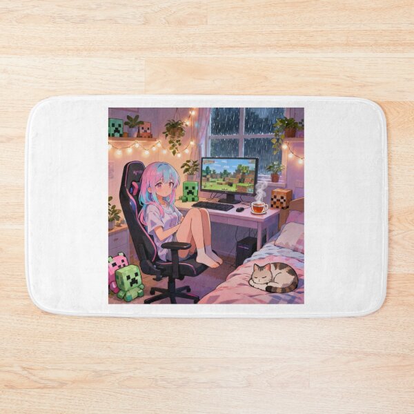 Item preview, Lofi Anime Gamer Girl Cozy Gaming Cube Game Vibe Art designed and sold by Pandora´s Box.