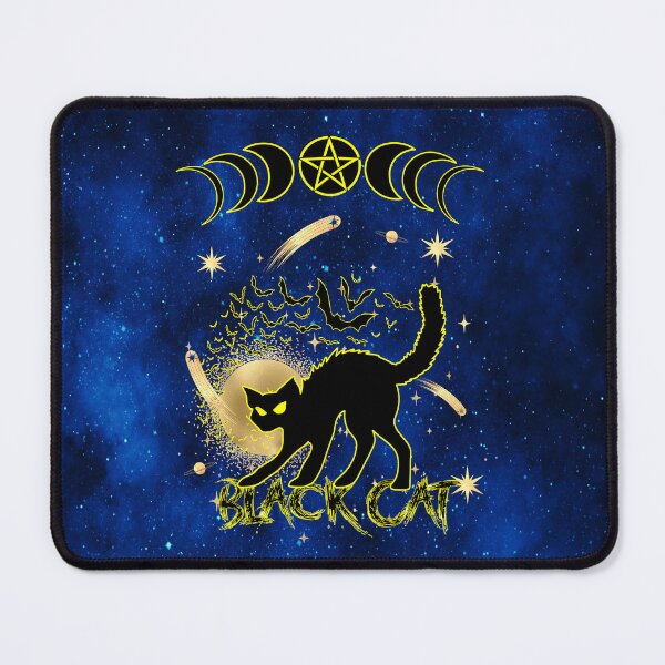 Item preview, Enchanted Black Cat – Mystical Sun, Moon, and Pentagram Design designed and sold by MysticOzzy.